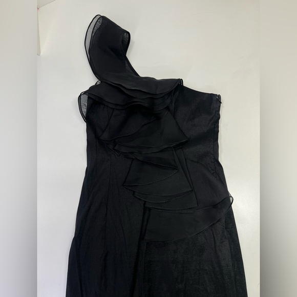 Max and Cleo Black Ruffle Cocktail Dress Size 6 - Picture 6 of 14